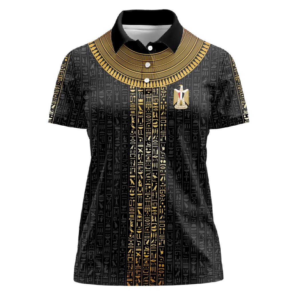 World Football 2026 Egypt Custom Women Polo Shirt Ancient Egyptian Hieroglyphs LT9