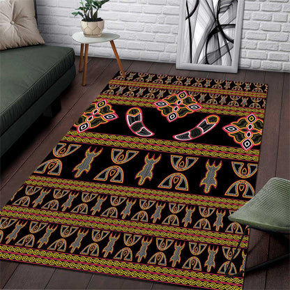 Bamenda Toghu Area Rug Traditional Attire Pattern