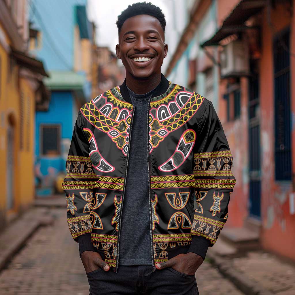 Bamenda Toghu Bomber Jacket Traditional Attire Pattern