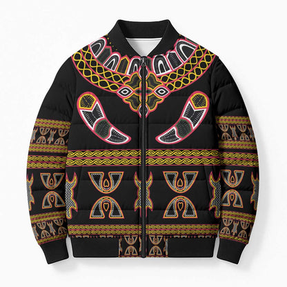 Bamenda Toghu Bomber Puffer Jacket Traditional Attire Pattern