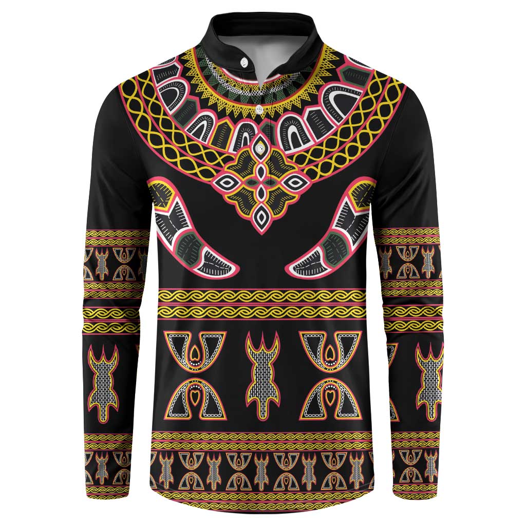 Bamenda Toghu Button Sweatshirt Traditional Attire Pattern
