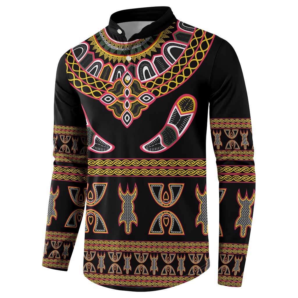Bamenda Toghu Button Sweatshirt Traditional Attire Pattern