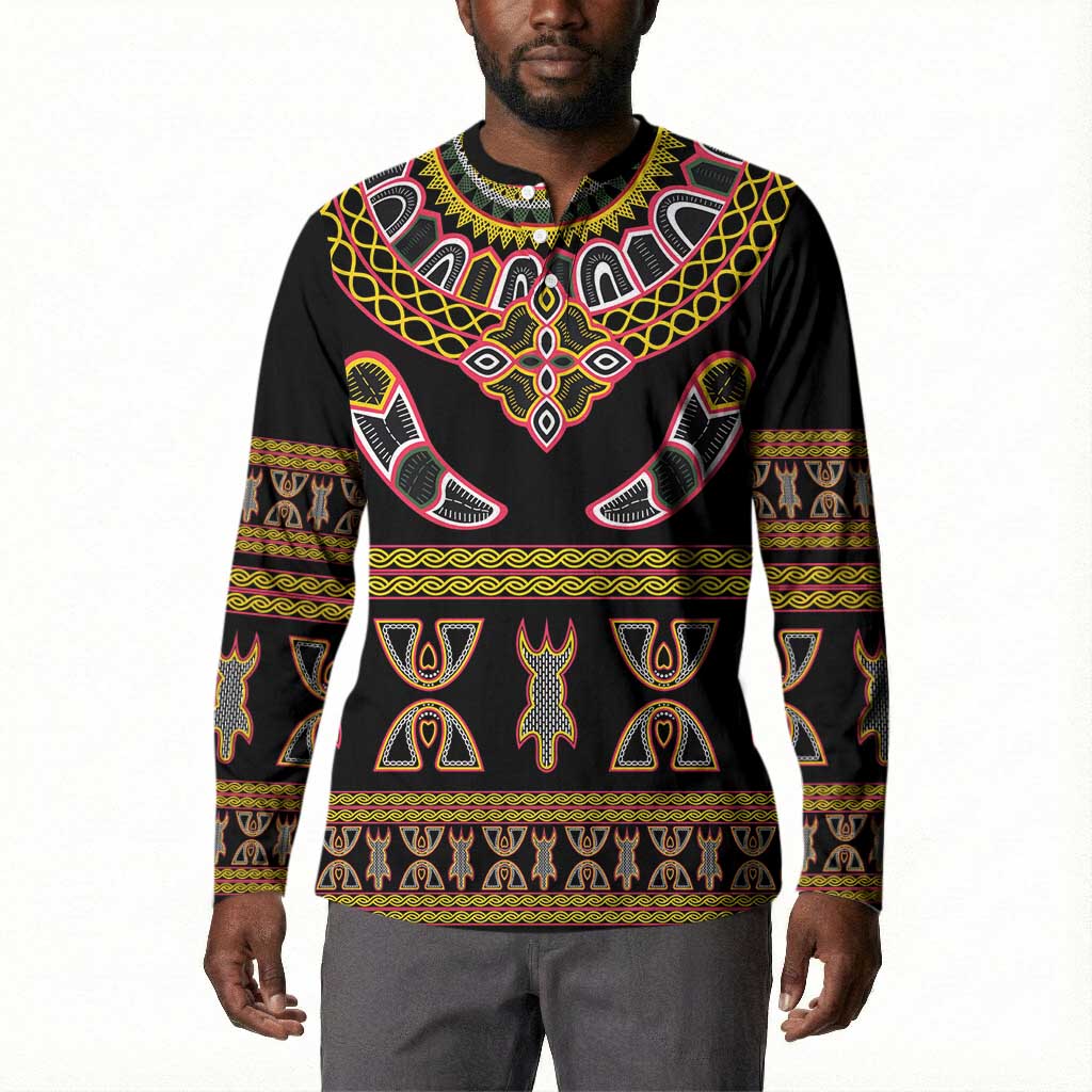 Bamenda Toghu Button Sweatshirt Traditional Attire Pattern