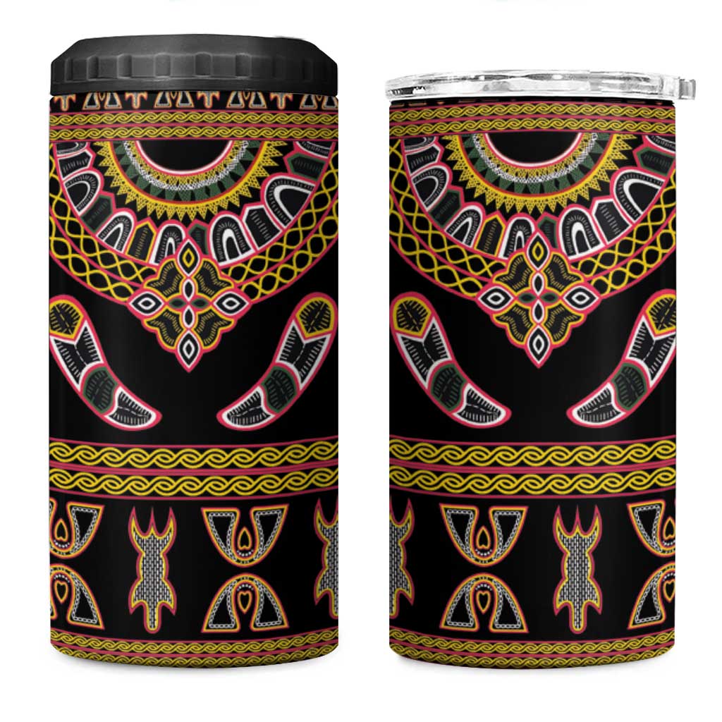 Bamenda Toghu 4 in 1 Can Cooler Tumbler Traditional Attire Pattern