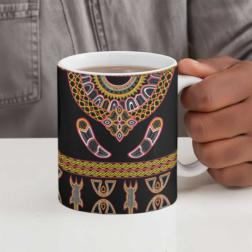 Bamenda Toghu Ceramic Mug Traditional Attire Pattern