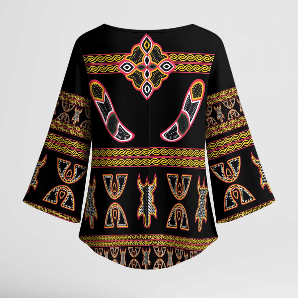 Bamenda Toghu Kimono Sleeve Blouse Traditional Attire Pattern