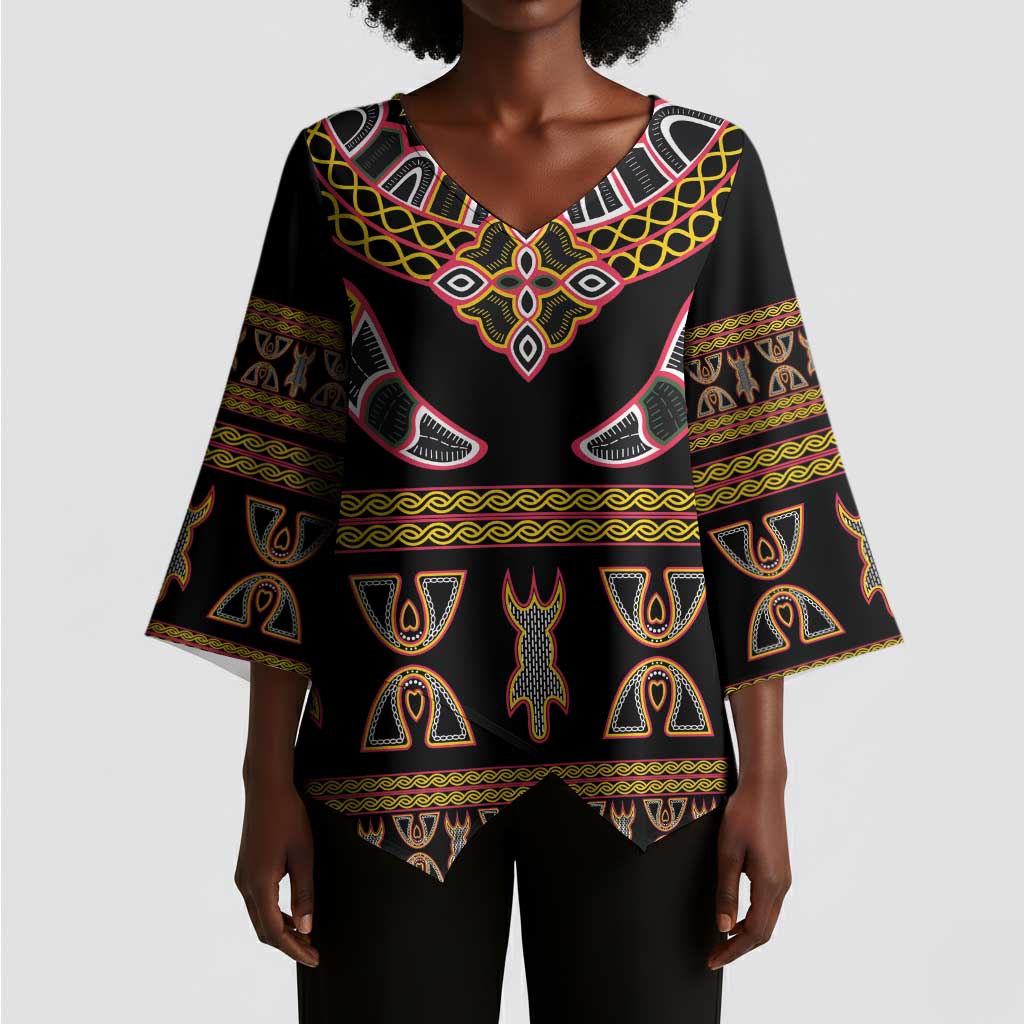 Bamenda Toghu Kimono Sleeve Blouse Traditional Attire Pattern
