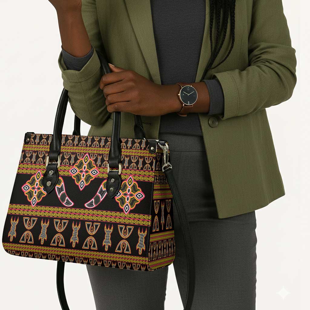 Bamenda Toghu Leather Bag Traditional Attire Pattern