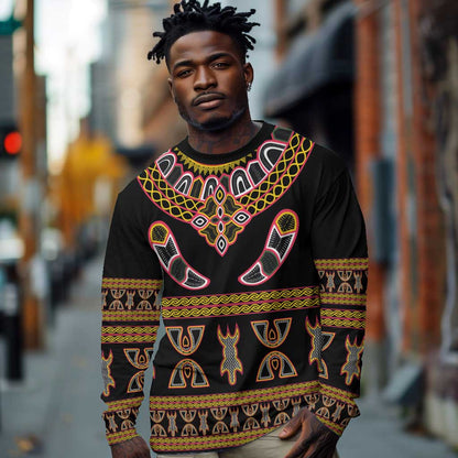 Bamenda Toghu Long Sleeve Shirt Traditional Attire Pattern