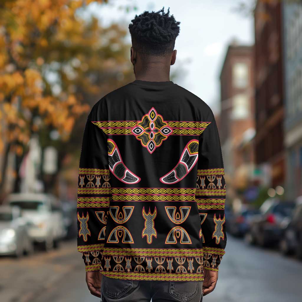 Bamenda Toghu Long Sleeve Shirt Traditional Attire Pattern