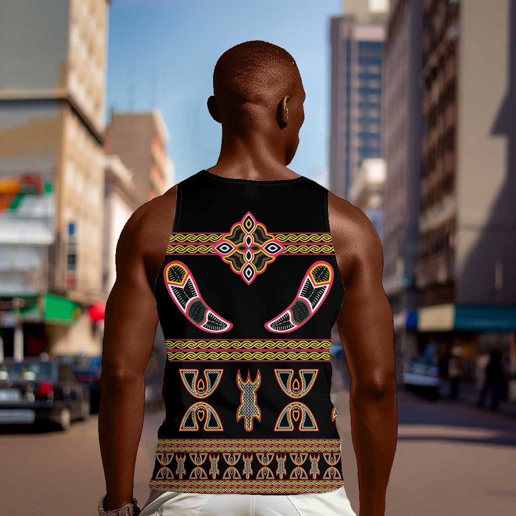 Bamenda Toghu Men Tank Top Traditional Attire Pattern