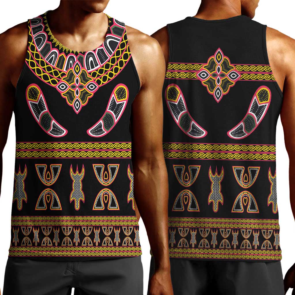 Bamenda Toghu Men Tank Top Traditional Attire Pattern
