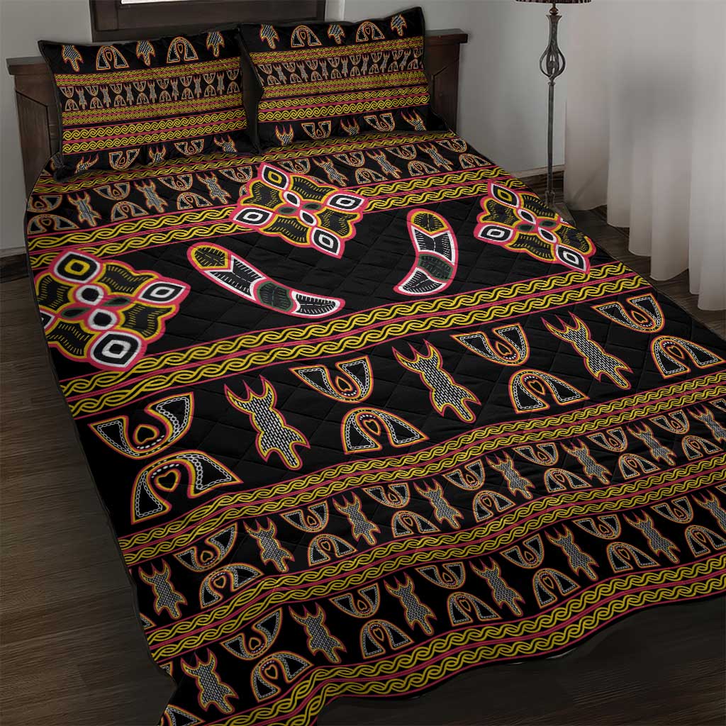 Bamenda Toghu Quilt Bed Set Traditional Attire Pattern
