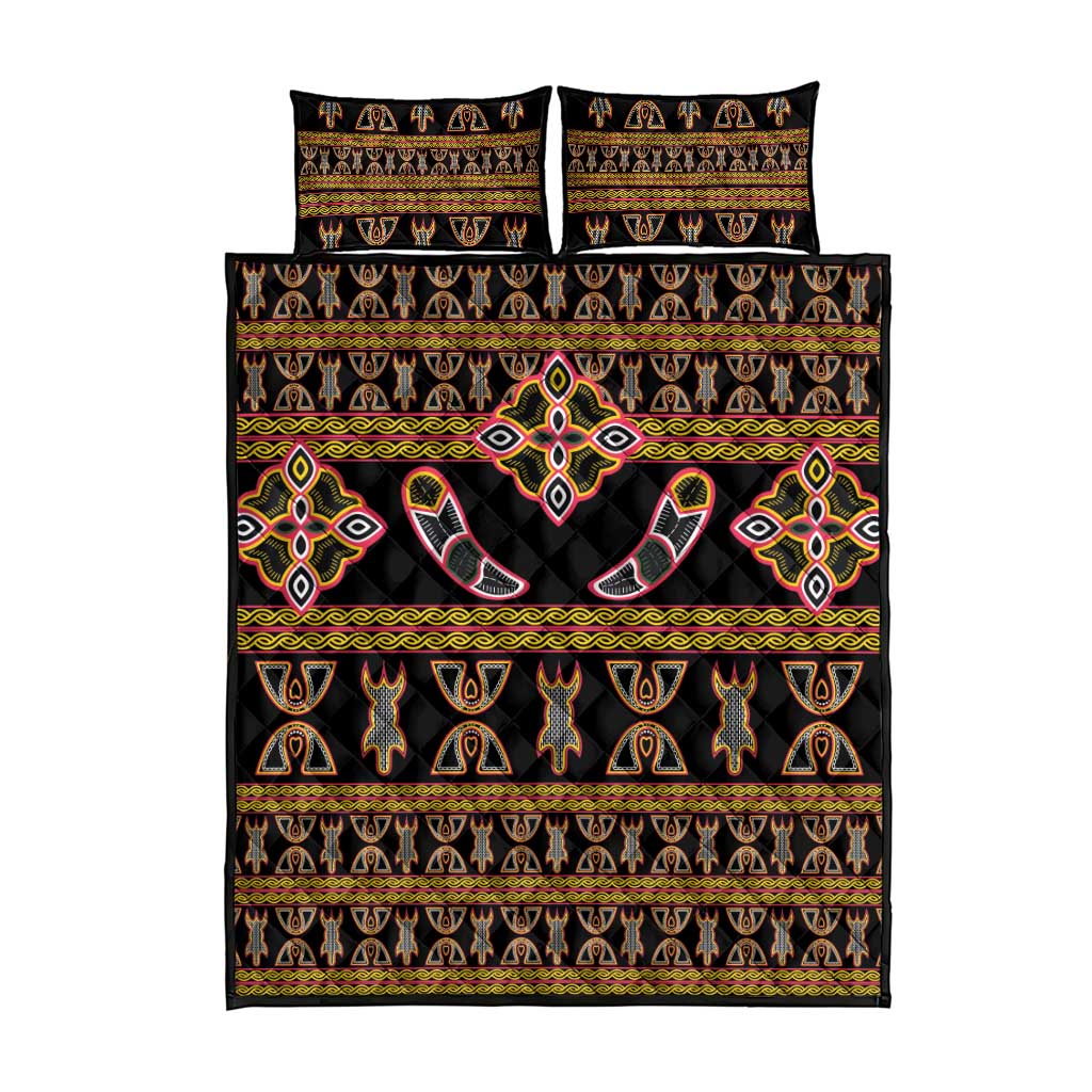 Bamenda Toghu Quilt Bed Set Traditional Attire Pattern
