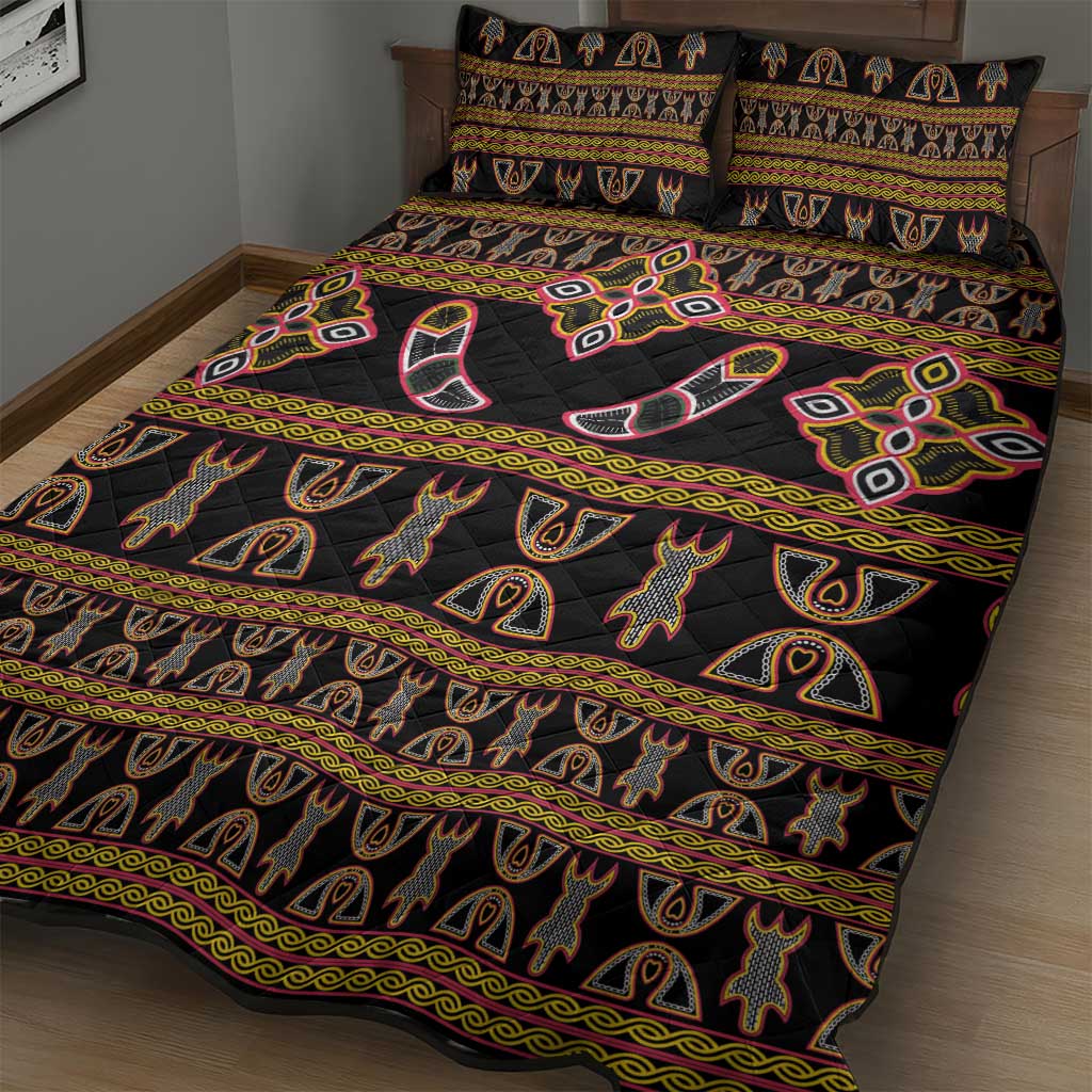Bamenda Toghu Quilt Bed Set Traditional Attire Pattern