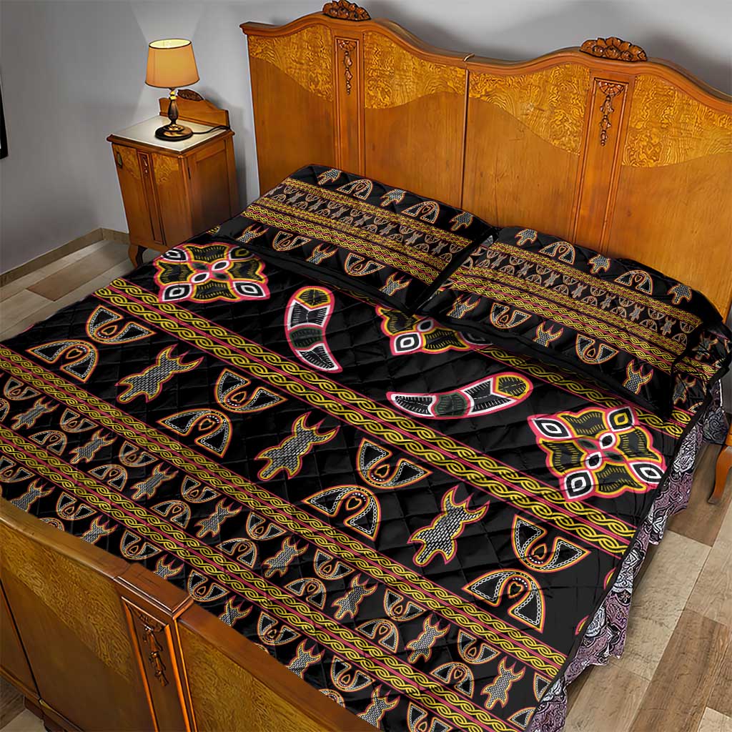 Bamenda Toghu Quilt Bed Set Traditional Attire Pattern