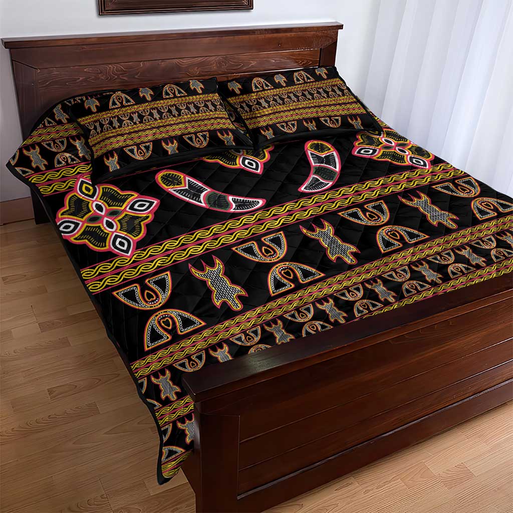 Bamenda Toghu Quilt Bed Set Traditional Attire Pattern