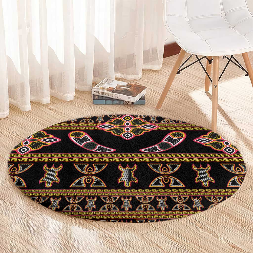 Bamenda Toghu Round Carpet Traditional Attire Pattern