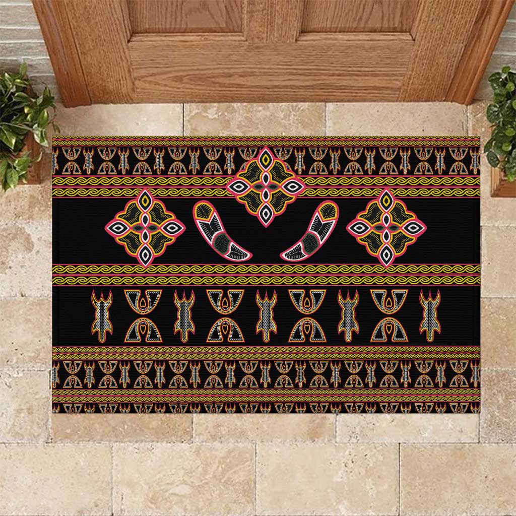 Bamenda Toghu Rubber Doormat Traditional Attire Pattern