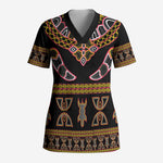 Bamenda Toghu Scrub Top Traditional Attire Pattern