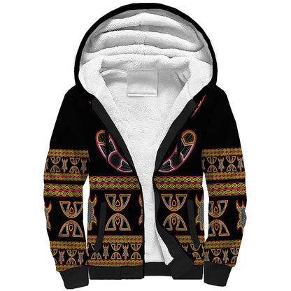 Bamenda Toghu Sherpa Hoodie Traditional Attire Pattern