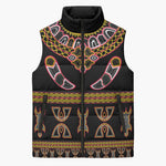 Bamenda Toghu Sleeveless Puffer Jacket Traditional Attire Pattern