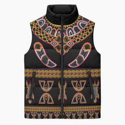 Bamenda Toghu Sleeveless Puffer Jacket Traditional Attire Pattern