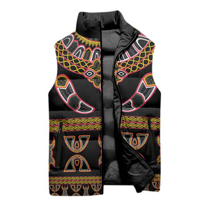 Bamenda Toghu Sleeveless Puffer Jacket Traditional Attire Pattern