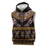 Bamenda Toghu Sleeveless Zip Hoodie Traditional Attire Pattern