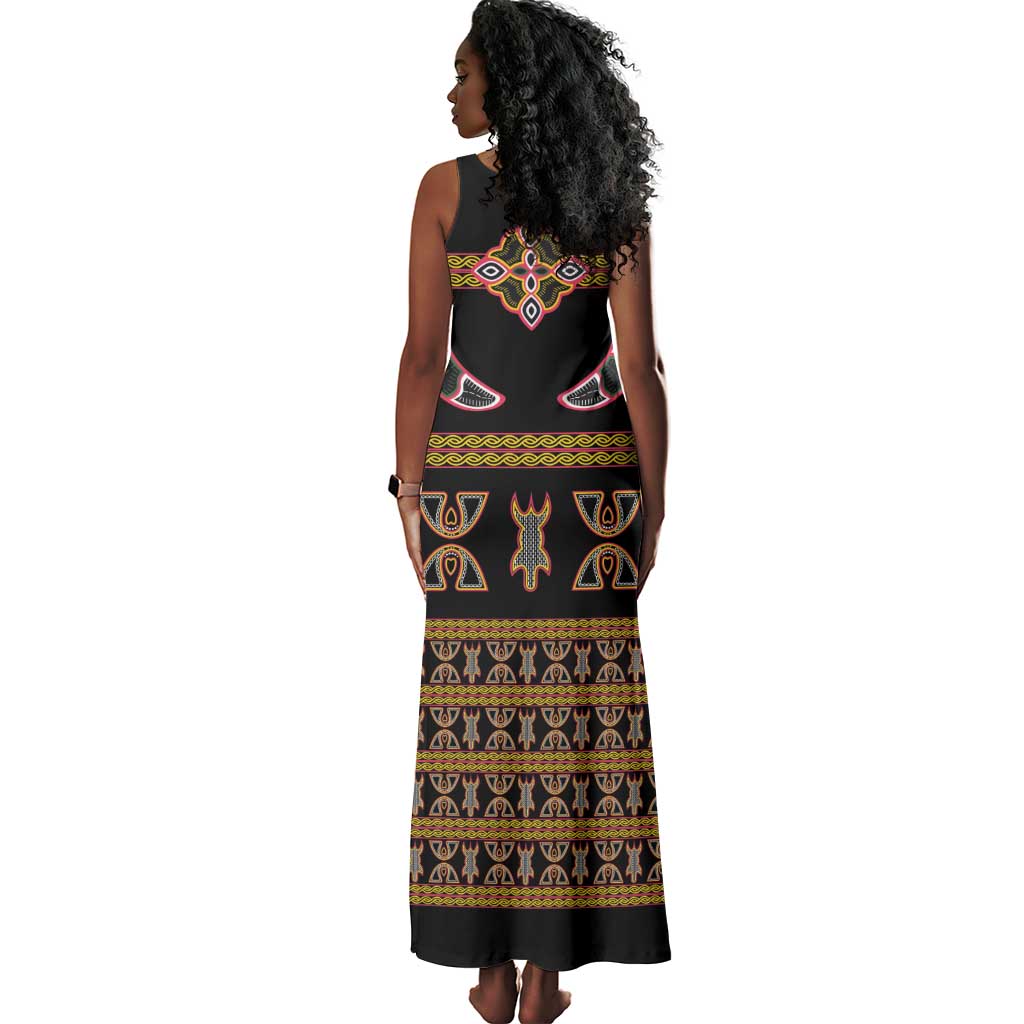 Bamenda Toghu Tank Maxi Dress Traditional Attire Pattern