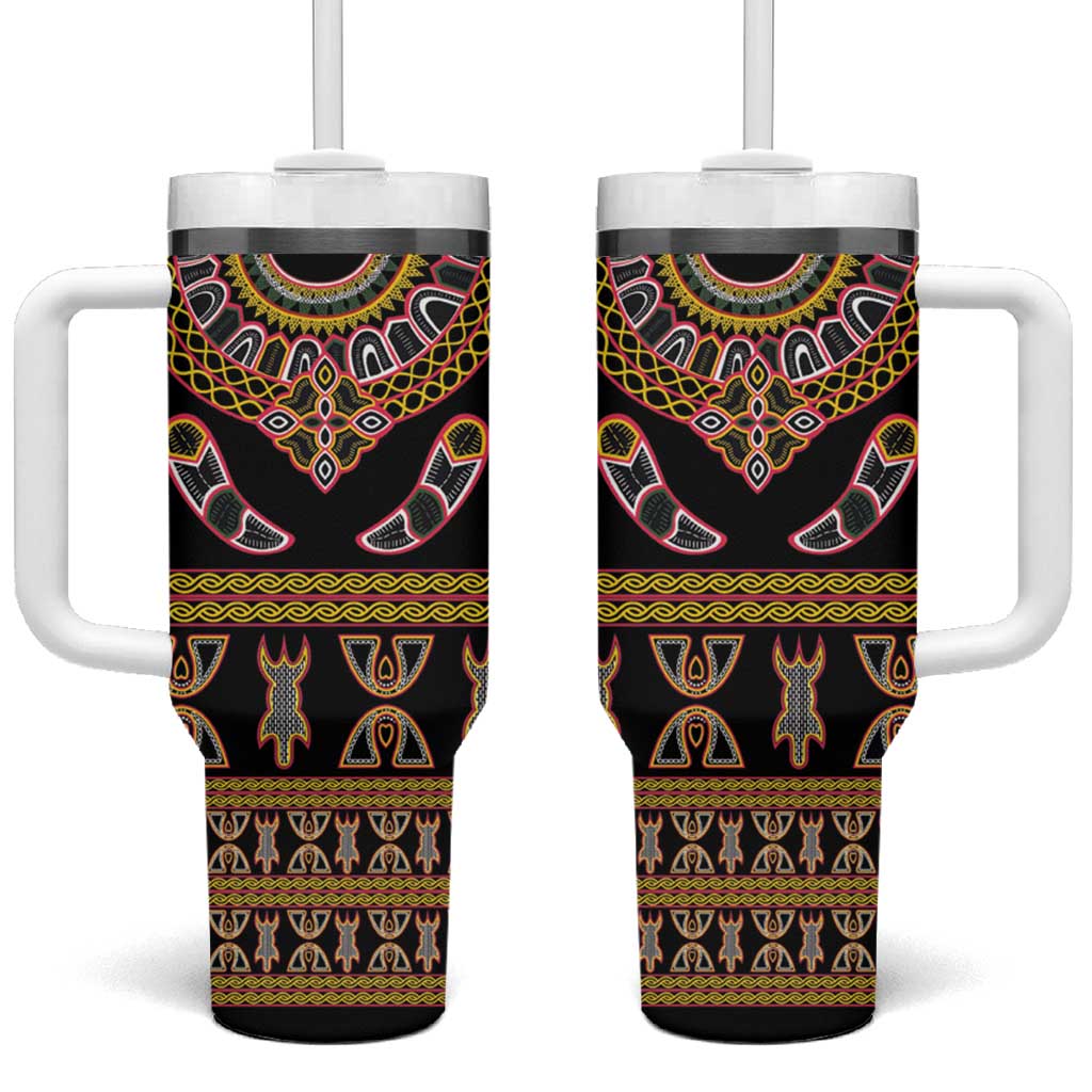 Bamenda Toghu Tumbler With Handle Traditional Attire Pattern