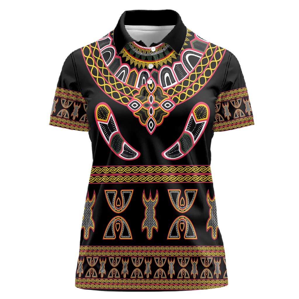 Bamenda Toghu Women Polo Shirt Traditional Attire Pattern