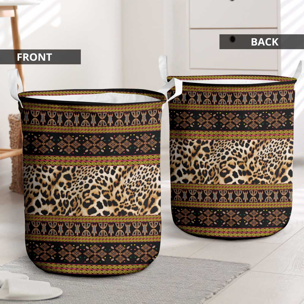 Cameroon Cheetah Toghu Pattern Laundry Basket