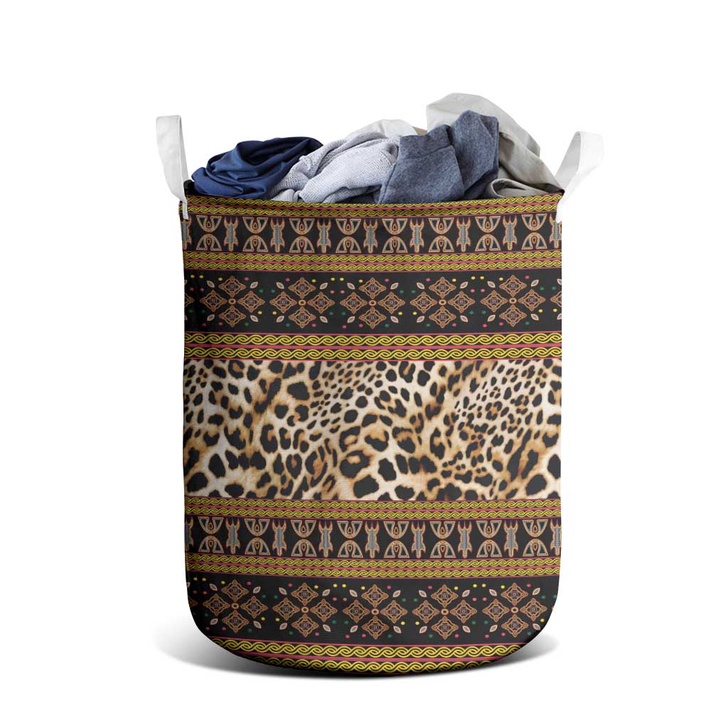 Cameroon Cheetah Toghu Pattern Laundry Basket