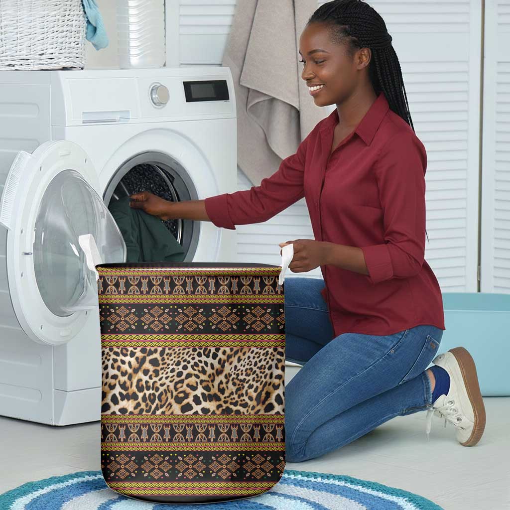 Cameroon Cheetah Toghu Pattern Laundry Basket