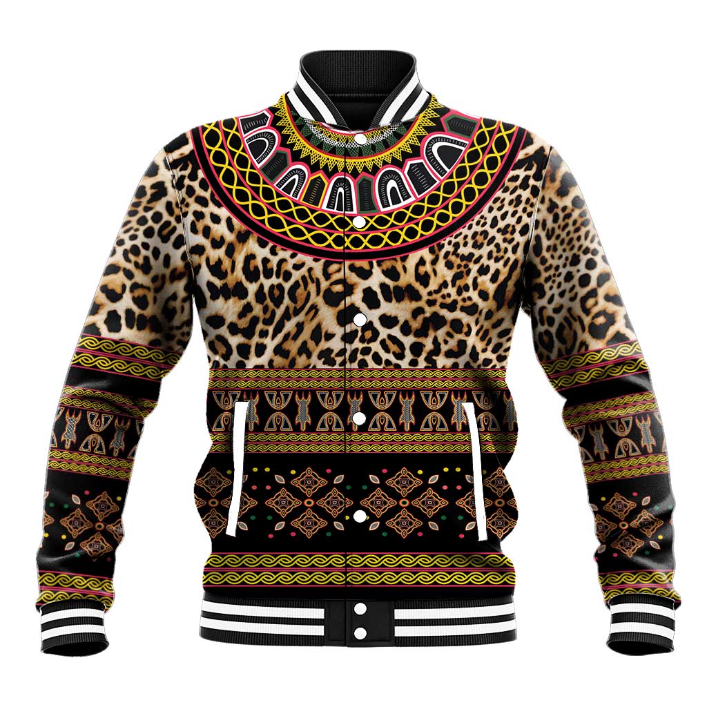 Cameroon Cheetah Toghu Pattern Baseball Jacket