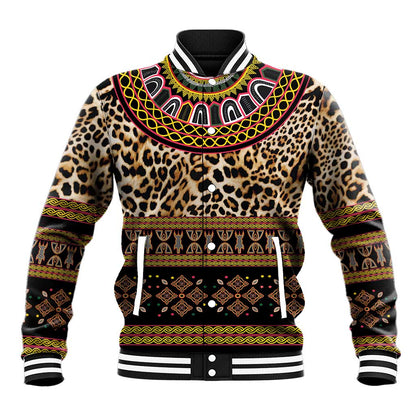 Cameroon Cheetah Toghu Pattern Baseball Jacket