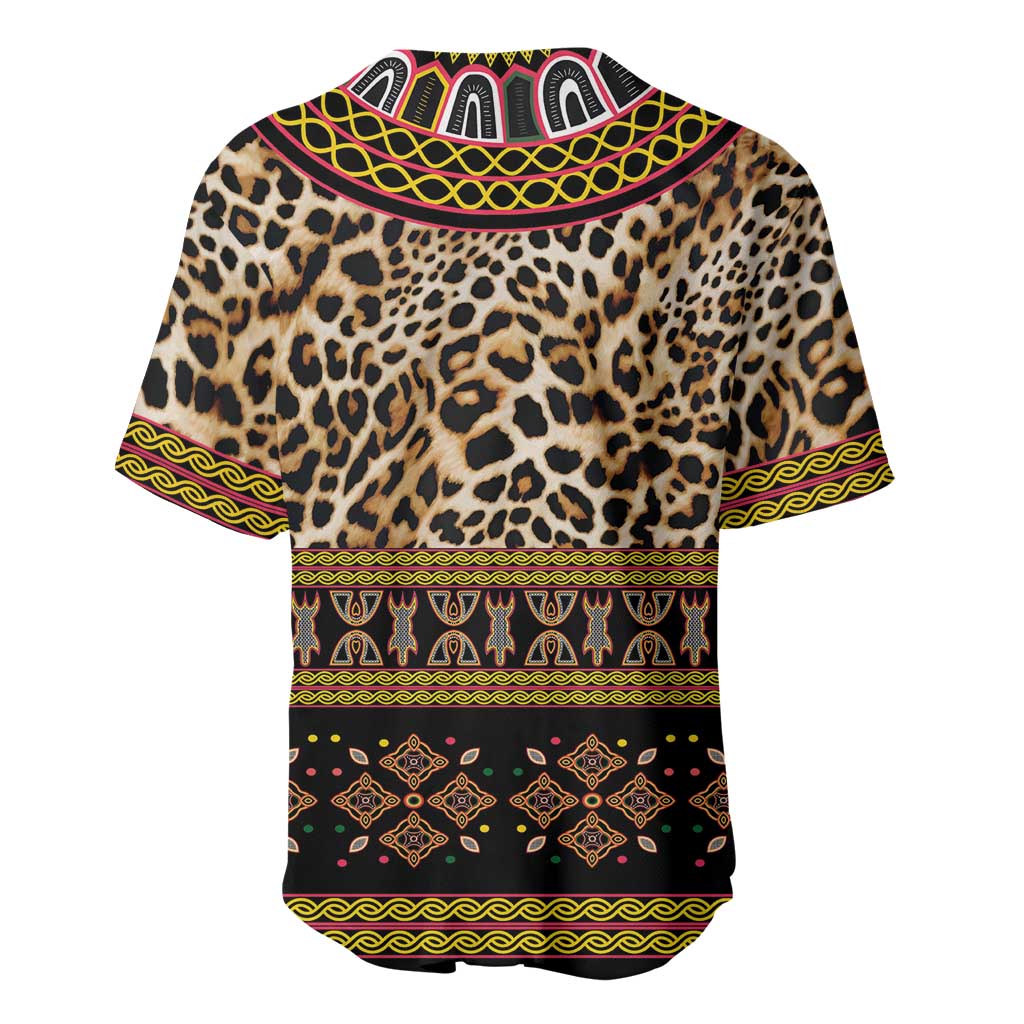 Cameroon Cheetah Toghu Pattern Baseball Jersey