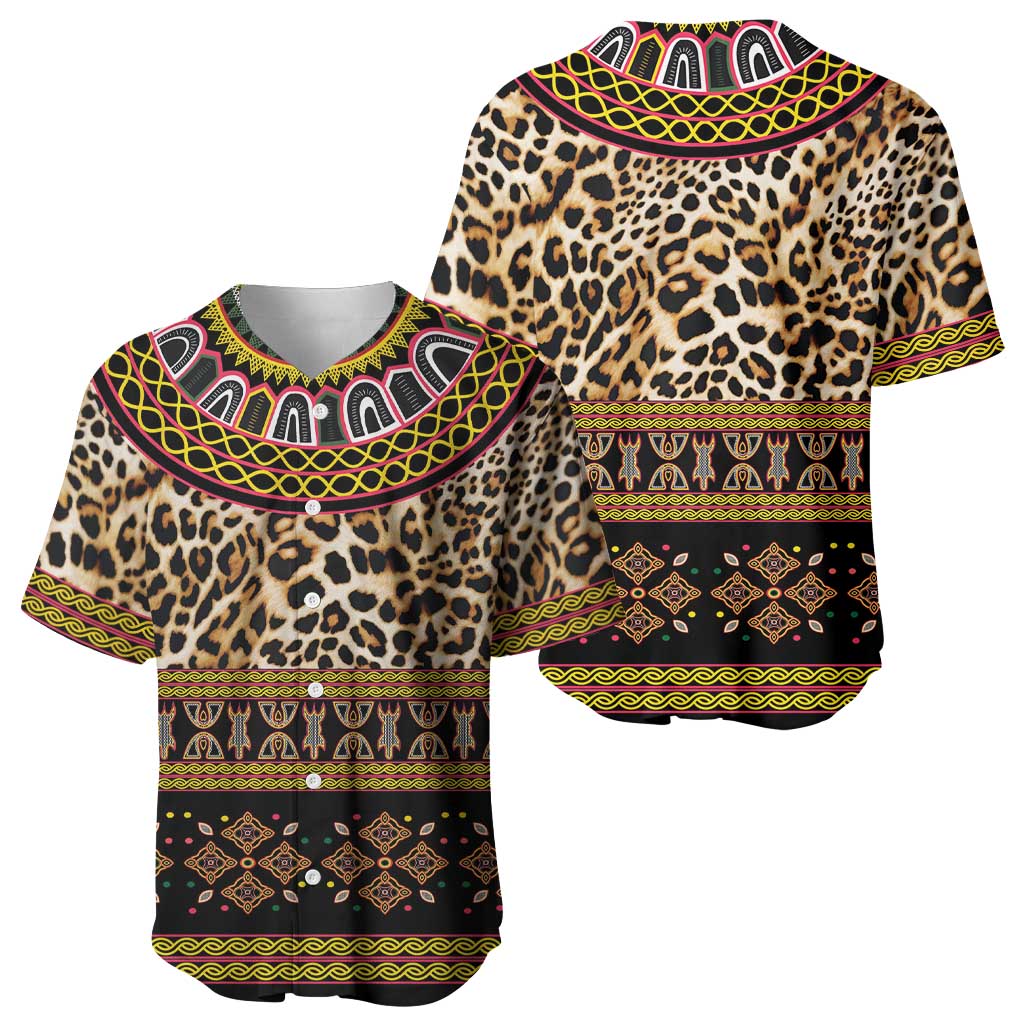 Cameroon Cheetah Toghu Pattern Baseball Jersey