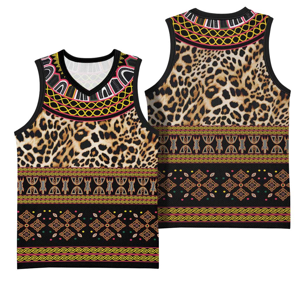 Cameroon Cheetah Toghu Pattern Basketball Jersey