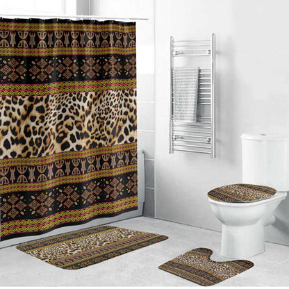 Cameroon Cheetah Toghu Pattern Bathroom Set