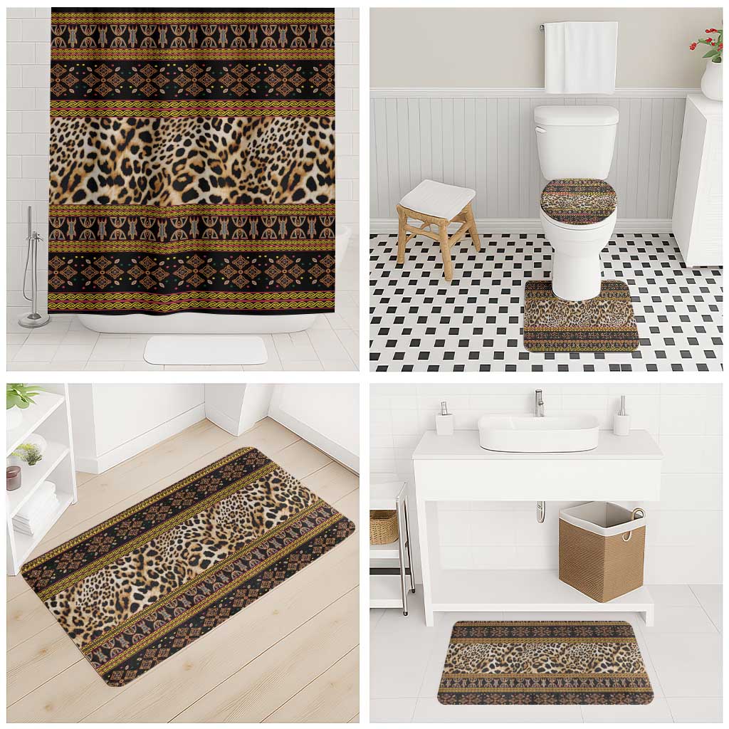 Cameroon Cheetah Toghu Pattern Bathroom Set