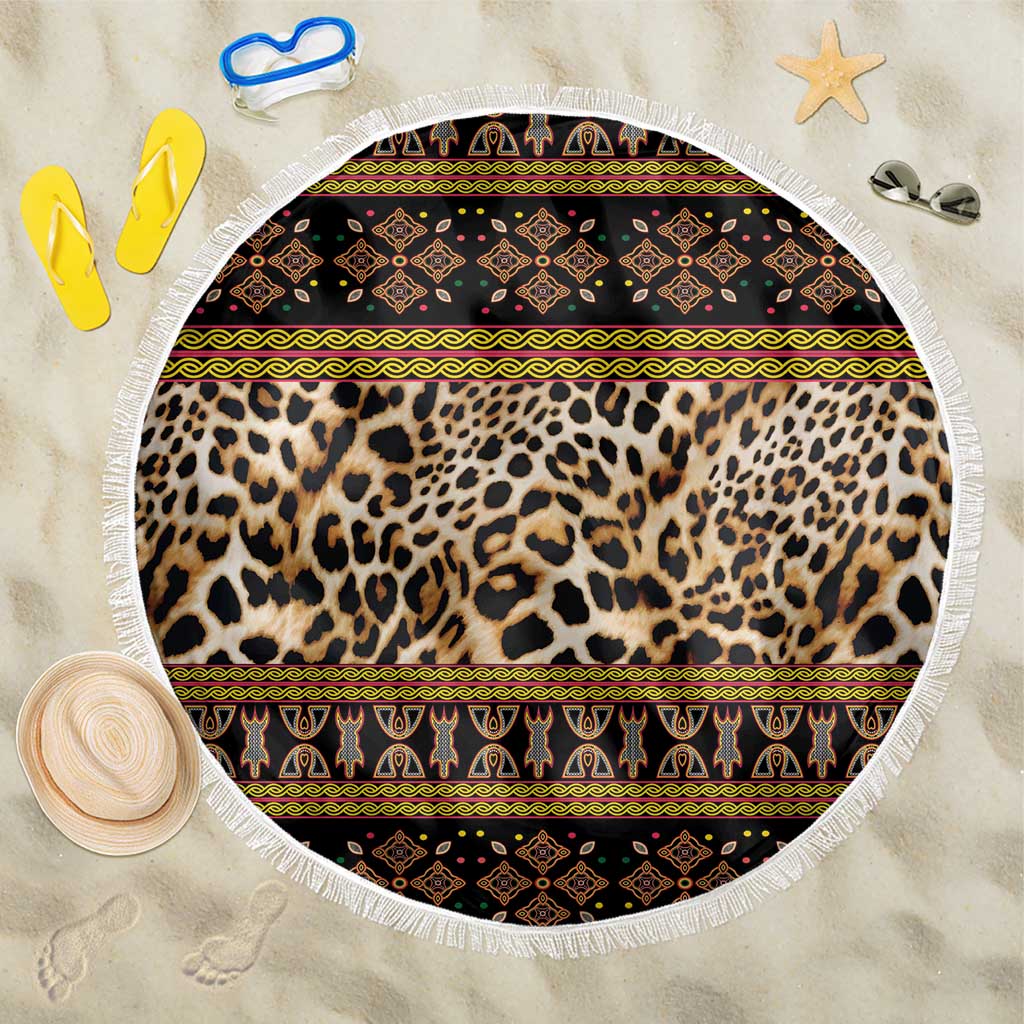 Cameroon Cheetah Toghu Pattern Beach Blanket