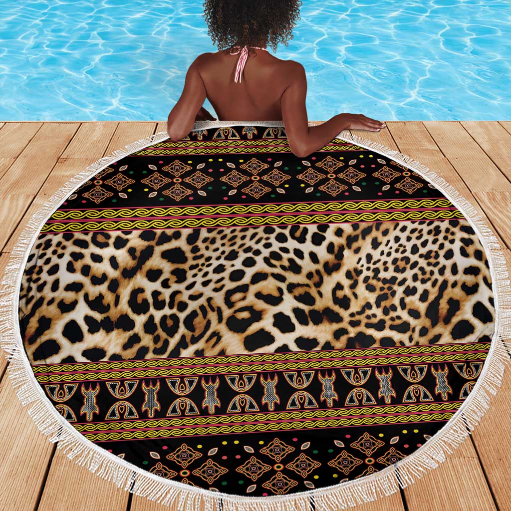 Cameroon Cheetah Toghu Pattern Beach Blanket