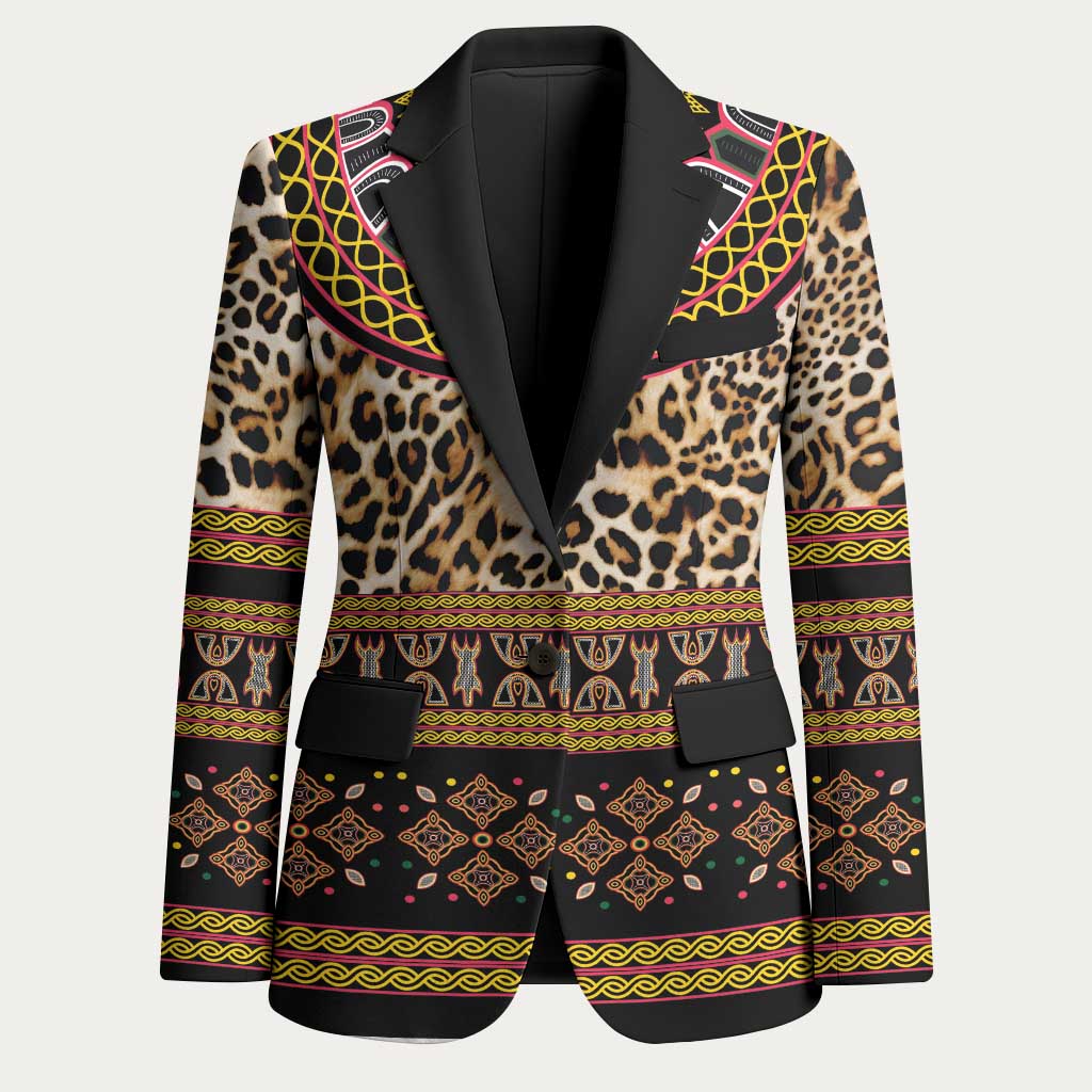 Cameroon Cheetah Toghu Pattern Blazer
