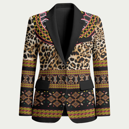 Cameroon Cheetah Toghu Pattern Blazer