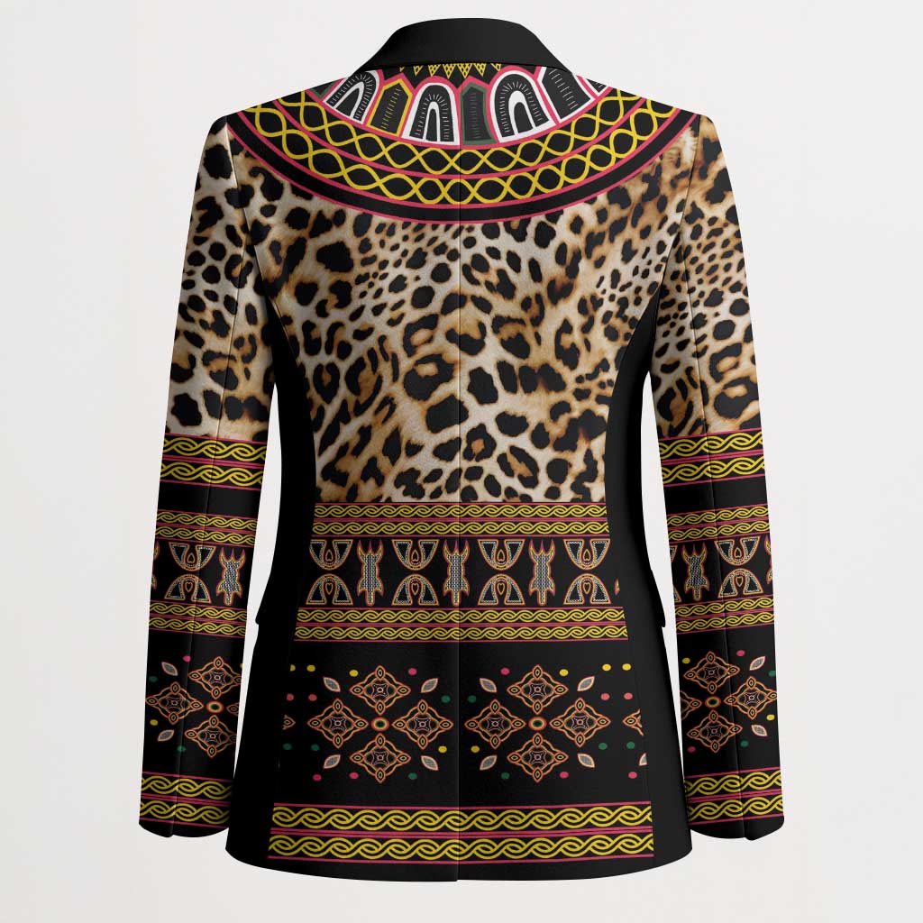 Cameroon Cheetah Toghu Pattern Blazer