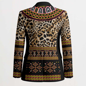 Cameroon Cheetah Toghu Pattern Blazer
