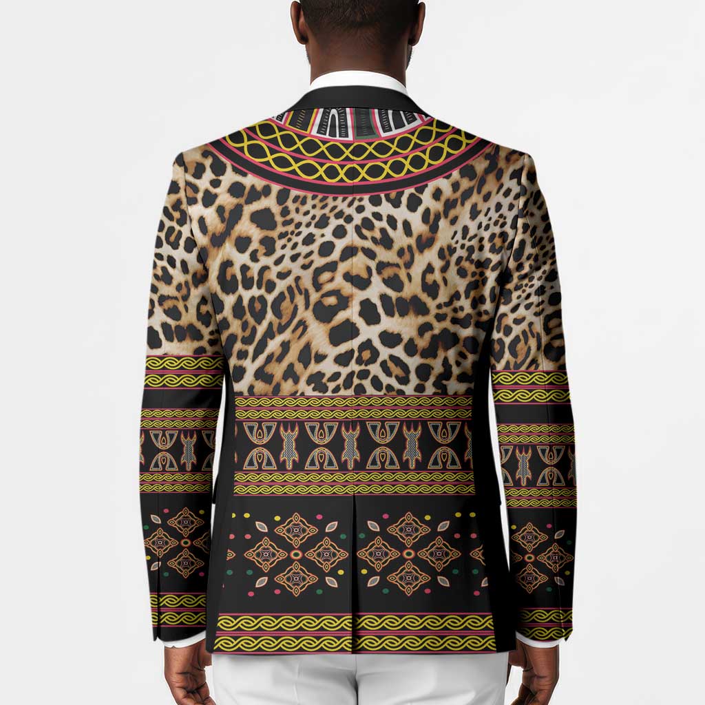 Cameroon Cheetah Toghu Pattern Blazer