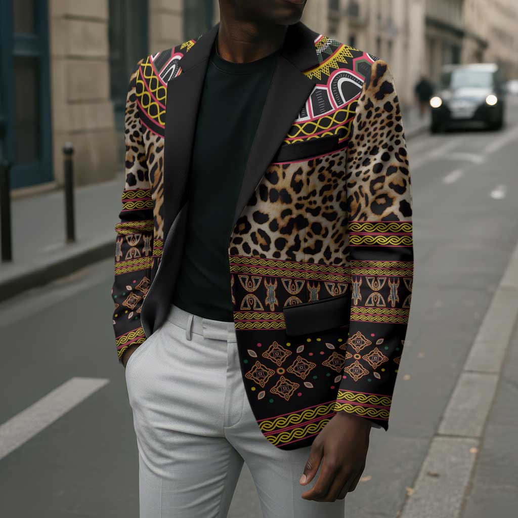 Cameroon Cheetah Toghu Pattern Blazer